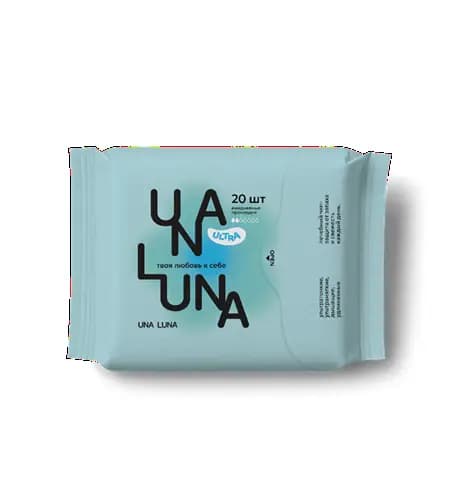 Фото товара: Una Luna Ultra Ежедневные прокладки 185мм 20шт*48BOX, 185 мм, 2 капель, 20 шт