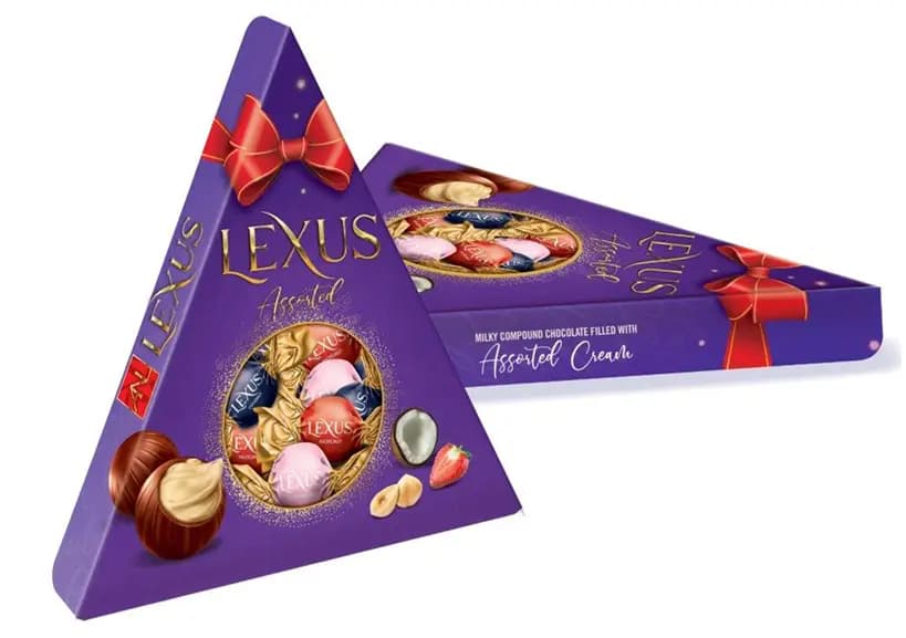 Фото товара: Конфеты Lexus Смешанный вкус подарочная упаковка (треугольник, 120 г